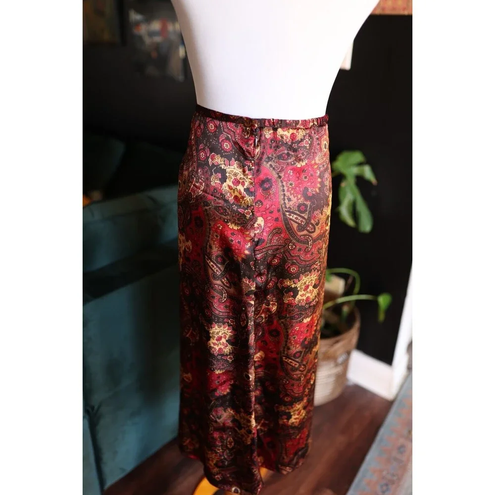 Kathie Lee Collection Vintage Paisley Dark Floral Maxi Skirt XL